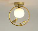 Modern black bird ceiling light fixture for corridor entrance