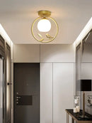 Modern black bird ceiling light fixture for corridor entrance