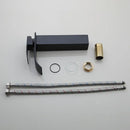 Modern black & blue glass vessel sink basin tap set bathroom