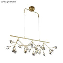 Modern black branching chandelier with frosted globes – dining room