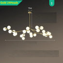 Modern black branching glass balls led pendant lights living room