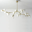 Modern black branching glass balls led pendant lights living room