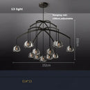 Modern black brass american series crystal led chandelier dining room