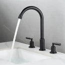 Modern black brass basin faucet waterfall bathroom tap with textured handles