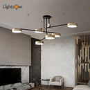 Modern black & brass circular pendant light dining room