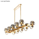 Modern black & brass contemporary island lamp clear amber smoke bedroom