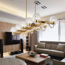 Modern black & brass contemporary island lamp clear amber smoke bedroom