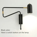 Modern black & brass decorbites adjustable long-arm wall lamp bedroom
