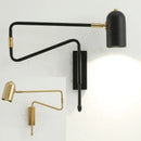 Modern black & brass decorbites adjustable long-arm wall lamp bedroom