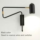 Modern black & brass decorbites adjustable long-arm wall lamp bedroom