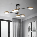 Modern black & brass geometric led chandelier dining room light