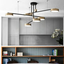 Modern black & brass geometric led chandelier dining room light