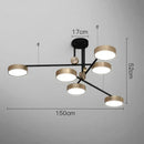 Modern black & brass geometric led chandelier dining room light