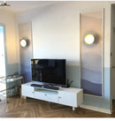 Modern black & brass glass ball light fixture bedroom wall sconce