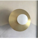 Modern black & brass golden glass ball wall sconce bedroom light