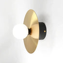 Modern black & brass golden glass ball wall sconce bedroom light
