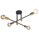Modern black & brass industrial sputnik chandelier kitchen light