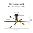 Modern black & brass industrial sputnik chandelier kitchen light