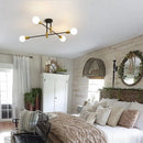 Modern black & brass industrial sputnik chandelier kitchen light
