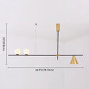 Modern black & brass linear chandelier dining room spherical white glass