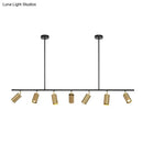 DecorBites™ Gold Metal Island Ceiling Light - Postmodern Electroplated Tube Spotlight for Dining Room