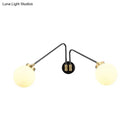 Modern black & brass milk glass wall lamp bedroom sconce