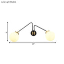 Modern black & brass milk glass wall lamp bedroom sconce
