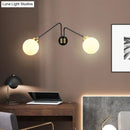 Modern black & brass milk glass wall lamp bedroom sconce