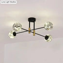 Modern black & brass nordic ball semi flush light – living room