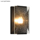 Modern black & brass sconce light bedroom speckled glass wall lamp