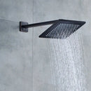 Modern black brass shower faucet with rainfall head for bathroom
