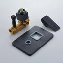 Modern black brass shower faucet with rainfall head for bathroom