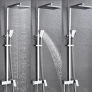 Modern black brass shower faucet with rainfall head for bathroom