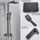 Modern black brass shower faucet with rainfall head for bathroom