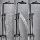 Modern black brass shower faucet with rainfall head for bathroom