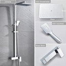 Modern black brass shower faucet with rainfall head for bathroom