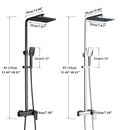 Modern black brass shower faucet with rainfall head for bathroom