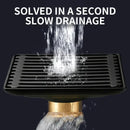 DecorBites™ Brass Square Shower Floor Drain with Hair Strainer - Bathroom Shower Accessory
