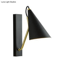 Modern black & brass tapered wall sconce dining room 110v-120v light