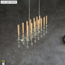 DecorBites™ Modern Black/Brass/Nickel Tube Island Chandelier - Multi-Light Fluted Glass LED Hanging Lamp with Linear Design