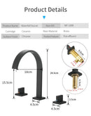 Modern black brass waterfall faucet bathroom double handle tap