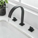 Modern black brass waterfall faucet bathroom double handle tap