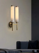 Modern black bronze alabaster wall lights living room sconce