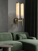 Modern black bronze alabaster wall lights living room sconce