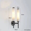Modern black bronze alabaster wall lights living room sconce