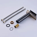 Modern black bronze glass waterfall tap bathroom countertop faucet