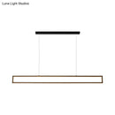 Modern black & bronze rectangular led pendant dining room white light