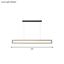 Modern black & bronze rectangular led pendant dining room white light