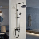 Modern black bronze & white shower faucet set bathroom rainfall column