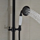 Modern black bronze & white shower faucet set bathroom rainfall column